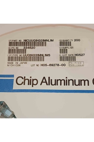 Nıcuug1h331mnl1m 330mf 50v 12.5x13.5 Smd Kondansatör 30 Adet