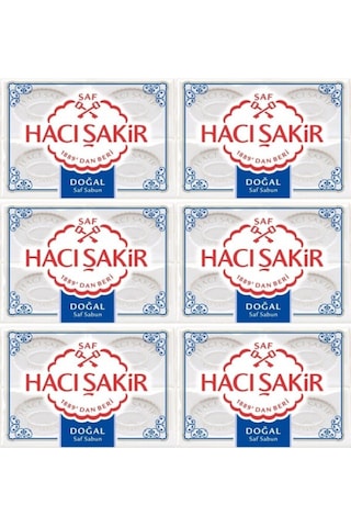 Hacı Şakir Kalıp Sabun 4'lü Doğal 600gr. X 6 Adet