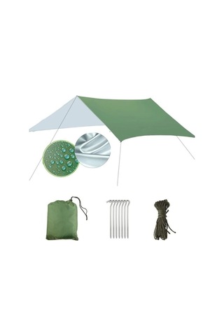 Prestigegoods Çok Fonksiyonlu Açık Su Geçirmez Plaj Tente Çadır 300x300cm, Yeşil Yeşil