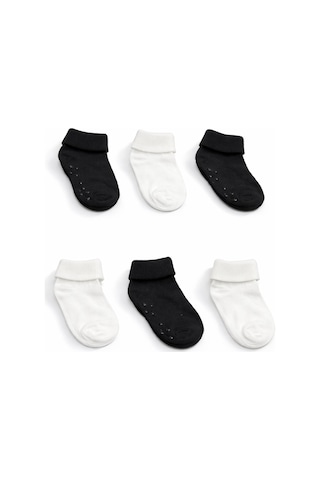 For My Baby 6'lı Bebek Kaydırmaz Tabanlı Çorap Siyah