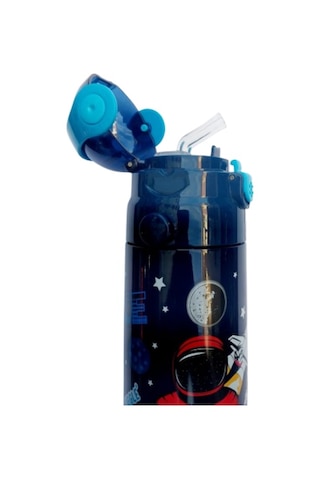 Askılı Pipetli Çelik Suluk Matara 550 Ml Lacivert Lacivert
