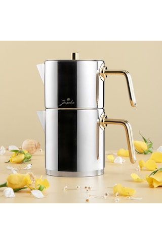 Jumbo Metalix Midi Çaydanlık Titanyum Gold Çelik - Gold