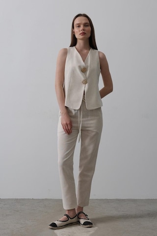 Modasize Düğme Detaylı Yelek - Krem Krem