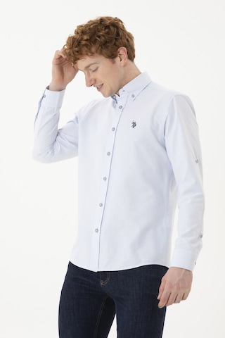 U.s. Polo Assn. Erkek Açık Mavi Gömlek Desenli 50288653-vr003 Mavi