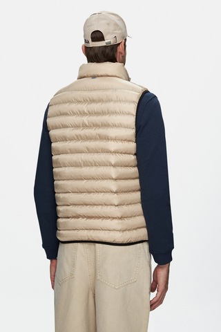 Blume Koyu Bej Fermuarlı Ve Cepli Polyester Standard Fit Erkek Yelek Koyu Bej