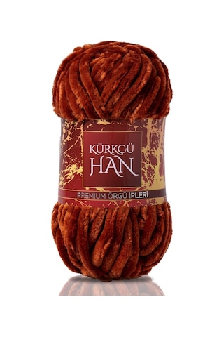 Kürkçü Han Kadife 100 G 95 M Örgü İpi Khkad Kahverengi