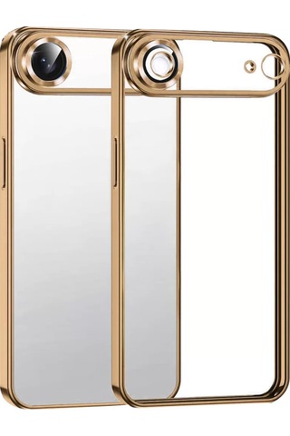 Apple iPhone Uyumlu 17 Air Razer Lensli Silikon - Çöl Titanyum Çok Renkli