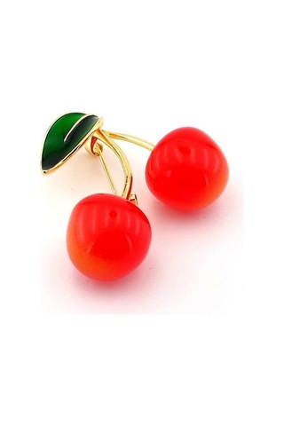 Solfera Kiraz Şeklinde Meyve Metal Yaka İğnesi Rozet Broş Rz154