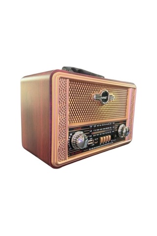 Ns-8098 Retro, Nostaljik, Ahşap Tasarım Bluetooth Hoparlörlü, Şarjlı, Taşınabilir Fm/am Destekli Radyo-445
