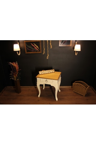 Wooding Masif Naturel Krem Komodin - Yan Sehpa