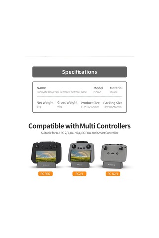 Geeksen Sunnylife Dz766 Masaüstü Tutucu: Djı Rc, Telefon, Tablet, Switch Uyumlu, Kaymazsız Lastik Paspaslı, El Stresi Azaltıcı Gri