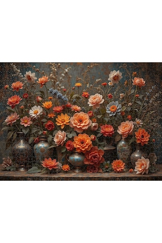 Nova Puzzle 1000 Parça Antik Çiçek Masalı Puzzle - Renkli Çiçekler