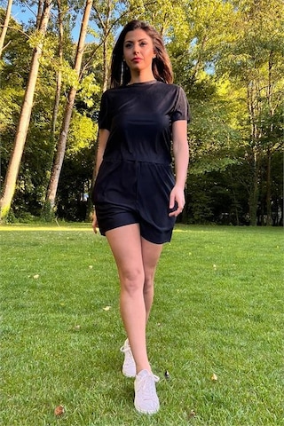 Neşeli Butik Kadın Siyah Yeni Sezon Piliseli Alt Üst İkili Takım Nb10047 Siyah