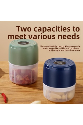 Youmex Ev Ofisi Mini Elektrikli Sarımsak Ezici - Fıstık, Tohum, Malzeme Kırıcı - 2 Bardak 100ml+250ml Yeşil - Taşınabilir Ve Kolay Temizlenir Diğer