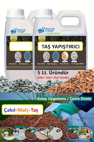 Mgf 5 Litre. Taş, Çakıl, Kabuk Bağlayıcı Sabitleyici Yapıştırıcı Taş Reçinesi 1 Adet