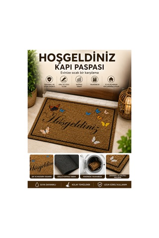 Dikkat Ürün İncedir/ Halıfleks Şeklindedir Kapı Önü Paspas / İç Ve Dış Paspas Bej Bej