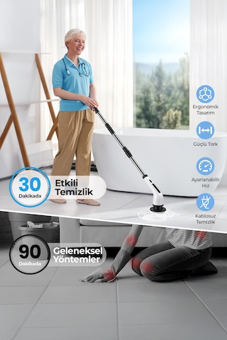 Robo 8 Başlıklı Şarjlı Dijital Temizlik Fırçası