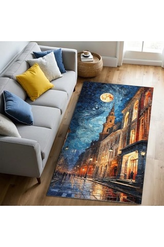 Manz Kadife Kaymaz Pamuk Tabanlı Yıkanabilir Antibakteriyel Salon Halısı 200x300 Genel