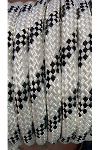 Molhalat 8 MM Iskota Halat 100 Metre-Parlak İpek Örgülü Polyester Halat-Tekne Halatı