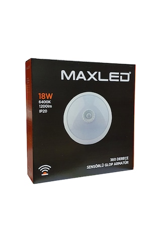 Maxled 360 Derece Sensörlü 18w Led Tavan Glop Armatür Mx-6114 Beyaz