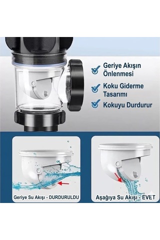 Koku Haşere Önleyici Banyo Lavabo Gider Borusu, Kolay Kurulum, Genişletilebilir Banyo Ve Lavaboları İçin Lavabo Uza Diğer