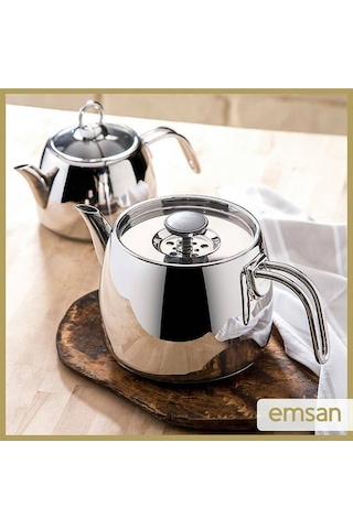 Emsan Soft Maxi Indüksiyon Tabanlı Çaydanlık Takımı Süzgeçli