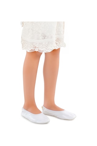 Kiko Kids Prom 7525 Kız Çocuk Pisi Pisi Balo Dans Gösteri Ayakkabısı Beyaz