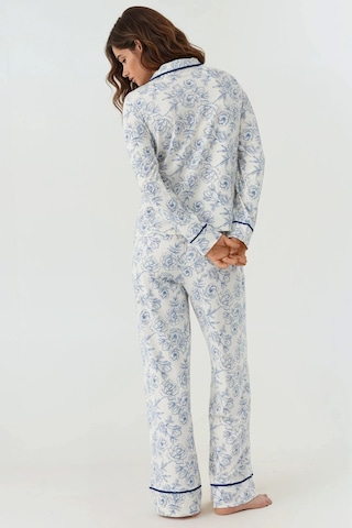 Hiccup Çiçek Desenli Uzun Kollu Ev Giyim Pijama Takımı Çok renkli