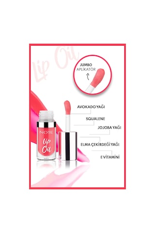 Note Cosmetics Lip Oil Nemlendirici Ve Parlatıcı Dudak Bakım Yag I - 10 Baby Pink - Pembe Baby Pink
