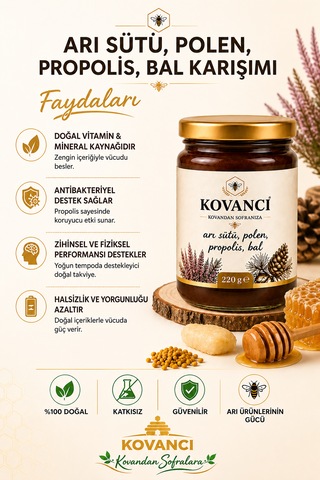 Arı Sütü Polen Propolis Bal Karışımı 220 G- Katkısız