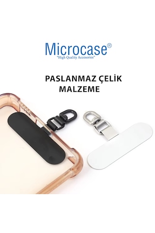 Microcase 360 Döner Başlıklı Telefon İp Askılıklar İçin Paslanmaz Çelik Tutacak Bağlantı Parçası-al4926 Gold