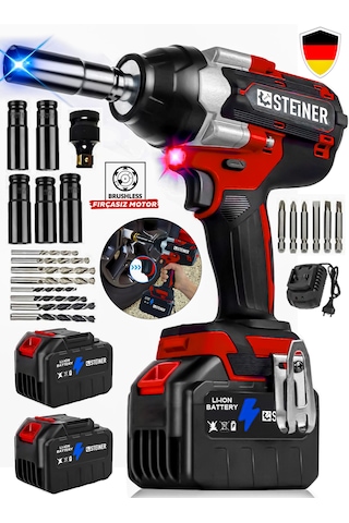 Steiner K 21 V Çelik Şanzuman 1600 Nm Akülü Somun Bijon Sökme Takma Sikma Makinesi Matkap Vidalama Kömürsüz