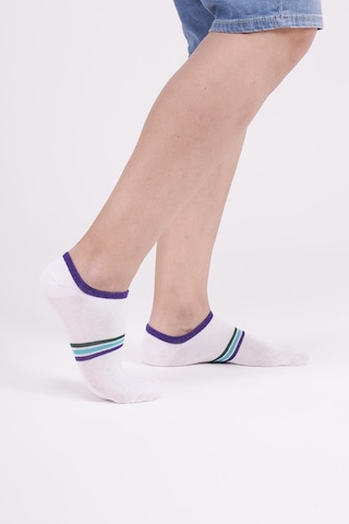 The Socks Company 3 Çift Erkek Patik Çorap 23SDCR159P Beyaz - Gri
