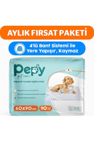 Pepy 60x90 Hijyenik Tuvalet Eğitim Pedi 30'lu 3 Paket 90 Adet