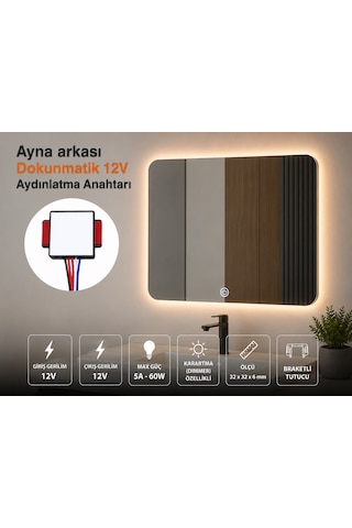 Ayna Arkası Dokunmatik Işık Anahtarı 12v 5a Dimmer Özellikli 12V Elektrik Anahtarlar Ayna Arkası Dokunmatik Işık Anahtarı 12v 5a Dimmer Özellikli 12V Elektrik Anahtarlar