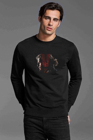 Metal Gear Solid V The Phantom Baskılı Siyah Erkek Sweatshirt