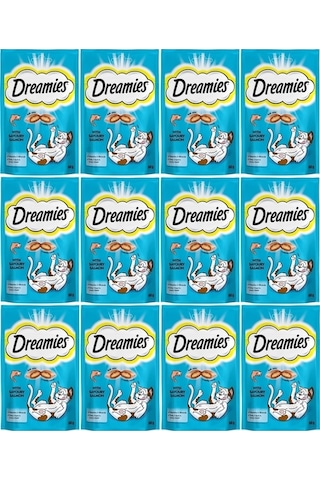 Dreamies Somonlu Kedi Ödül Bisküvisi 12 x 60 G