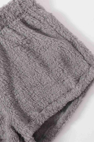 Alpinmoda Askılı Peluş Polar Alt Üst Şortlu Ms40788 Gri