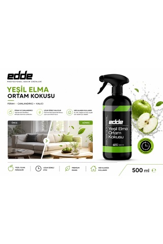 Edde Yeşil Elma Kokulu Araba Araç Oto Ortam Kokusu Araç Içi Kokuları Oto Parfümü 500 Ml Oto Detailing