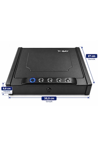 X-BAY XB-1000 Parmak İzli Dijital Çelik Tabanca ve Değerli Eşya Kasası