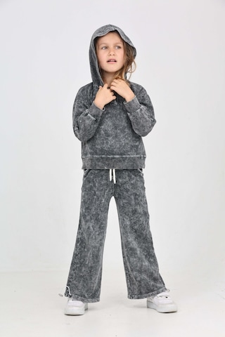 Toontoy Kız Çocuk Yıkamalı Arkası Baskılı Eşofman Takım Ekru