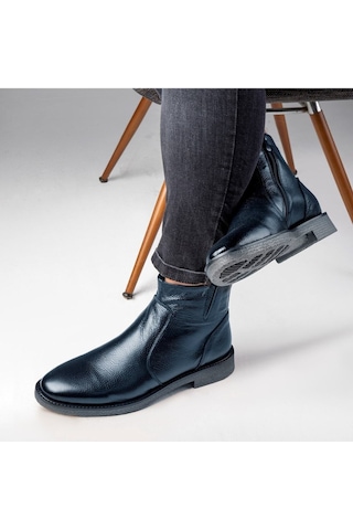 Bristol Hakiki Deri Kaydırmaz Taban Fermuarlı Chelsea Günlük Bot