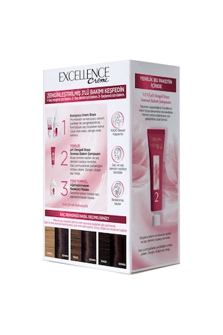 L'Oreal Paris Excellence Creme Koyu Kestane Saç Boyası 3