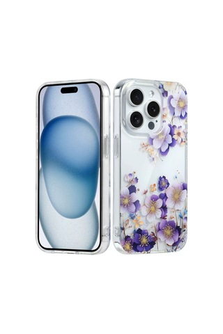 İphone 16 Pro Max Uyumlu Kılıf Solmayan Imd Baskı Desenli, Şeffaf Tpu+pc Botanik Kapak