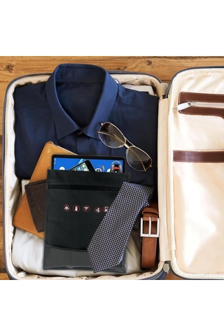 Ranyeek Küçük Siyah Araba Anahtarı Tablet Telefon Gizlilik Korumalı Rfıd Engelleme Çantası 25 28cm Siyah