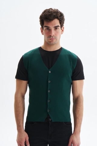 Arma Erkek Slim Fit Basic %100 Pamuk Triko Yelek K9kro0853 Yeşil