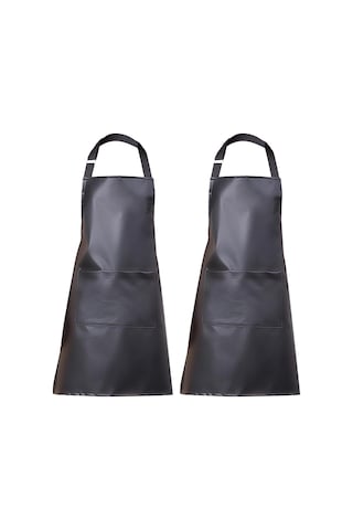 Su Geçirmez Önlük Bir Büyük Cepli Ayarlanabilir Yağ Geçirmez Önlük Siyah-2 Paket, Diğer