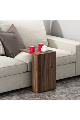 Bono Tekerlekli C Sehpa - Ceviz Ceviz