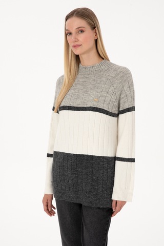 U.s. Polo Assn. Kadın Gri Melanj Kazak /triko 50314841-vr086 Grı Melanj