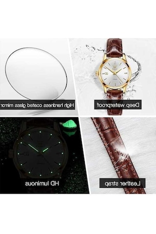 Novahub Çift Takvim Kuvars Kadın Saat - Siyah Paslanmaz Çelik Ve Sığır Deri Siyah